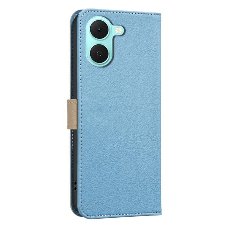 For Tecno Spark Go 3 Splicing Color Hollow Flower Pattern RFID Leather Phone Case