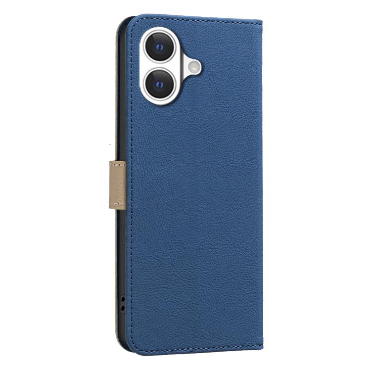 For iPhone 17 Splicing Color Hollow Flower Pattern RFID Leather Phone Case