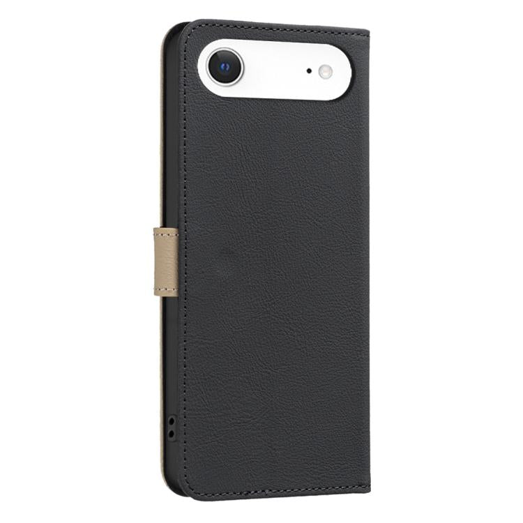 For iPhone Air Splicing Color Hollow Flower Pattern RFID Leather Phone Case