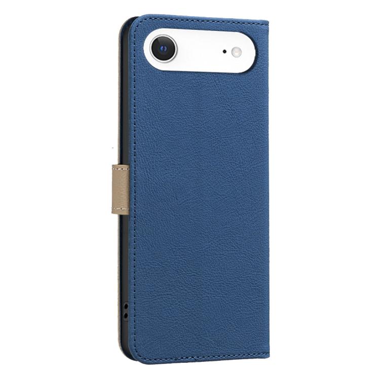 For iPhone Air Splicing Color Hollow Flower Pattern RFID Leather Phone Case