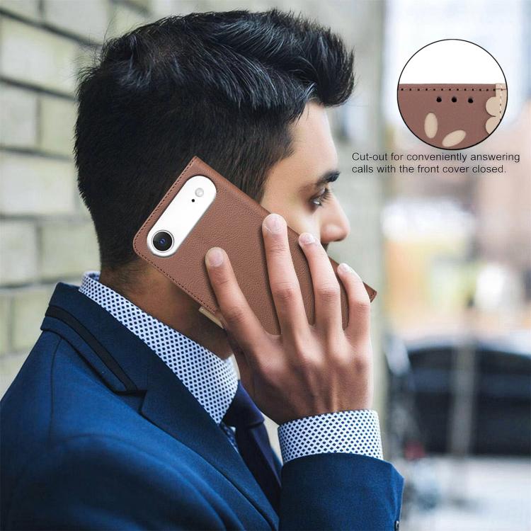 For iPhone Air Splicing Color Hollow Flower Pattern RFID Leather Phone Case