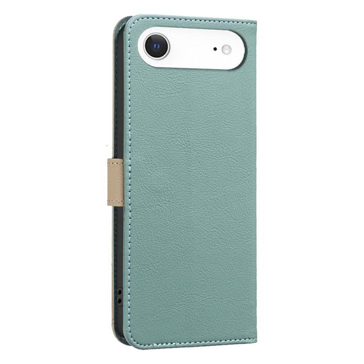 For iPhone Air Splicing Color Hollow Flower Pattern RFID Leather Phone Case