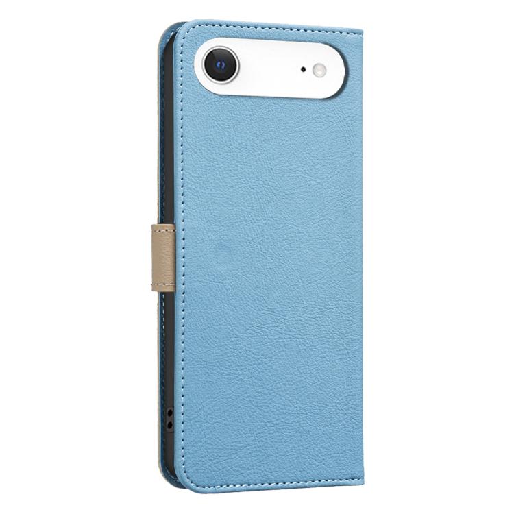 For iPhone Air Splicing Color Hollow Flower Pattern RFID Leather Phone Case