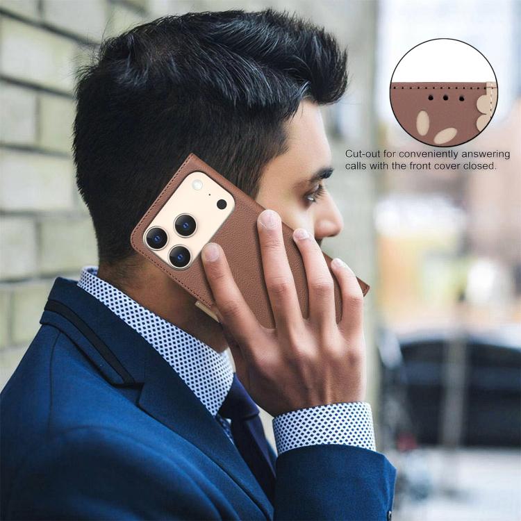 For iPhone 17 Pro Splicing Color Hollow Flower Pattern RFID Leather Phone Case
