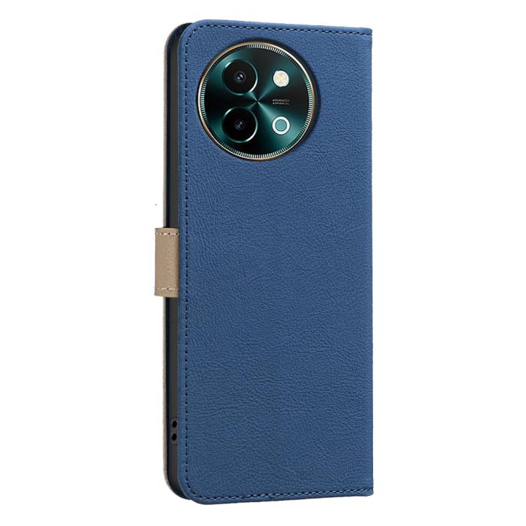 For vivo Y38 5G / Y200i 5G Splicing Color Hollow Flower Pattern RFID Leather Phone Case