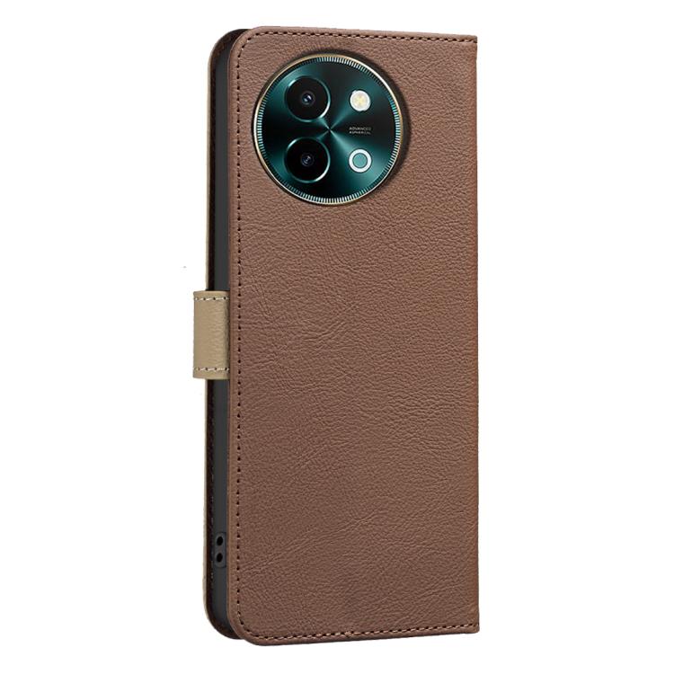 For vivo Y38 5G / Y200i 5G Splicing Color Hollow Flower Pattern RFID Leather Phone Case