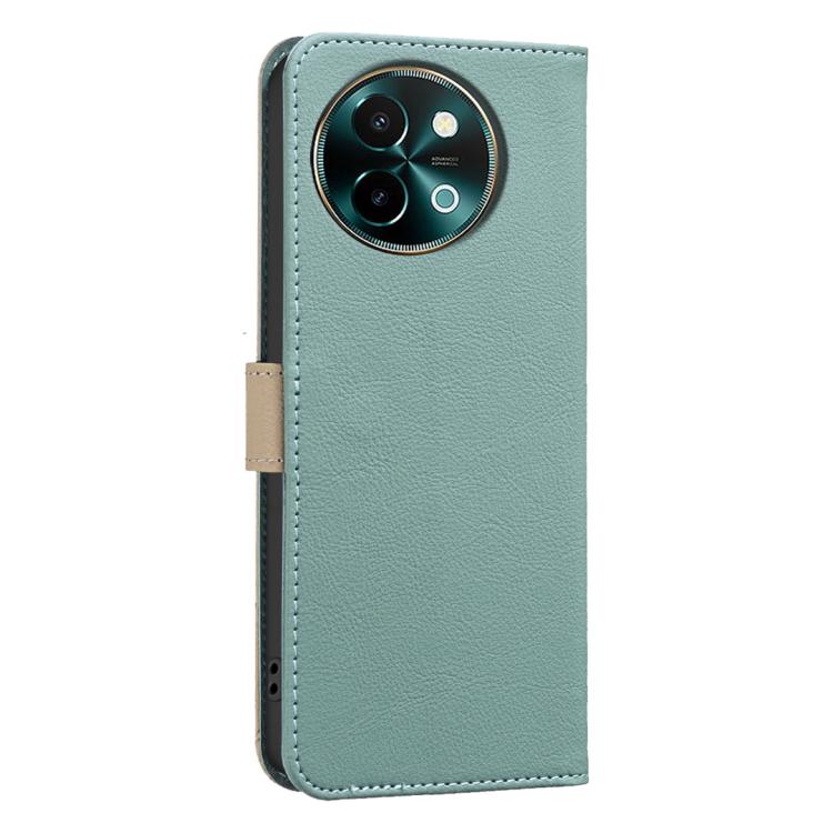 For vivo Y38 5G / Y200i 5G Splicing Color Hollow Flower Pattern RFID Leather Phone Case