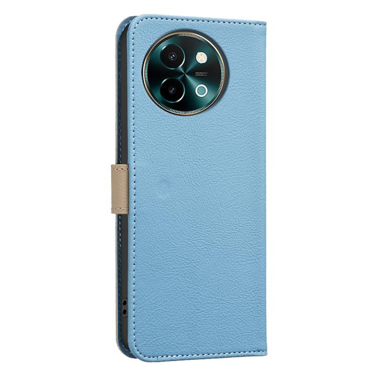 For vivo Y38 5G / Y200i 5G Splicing Color Hollow Flower Pattern RFID Leather Phone Case