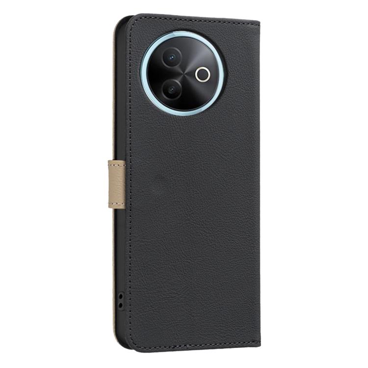 For vivo Y39 5G Splicing Color Hollow Flower Pattern RFID Leather Phone Case