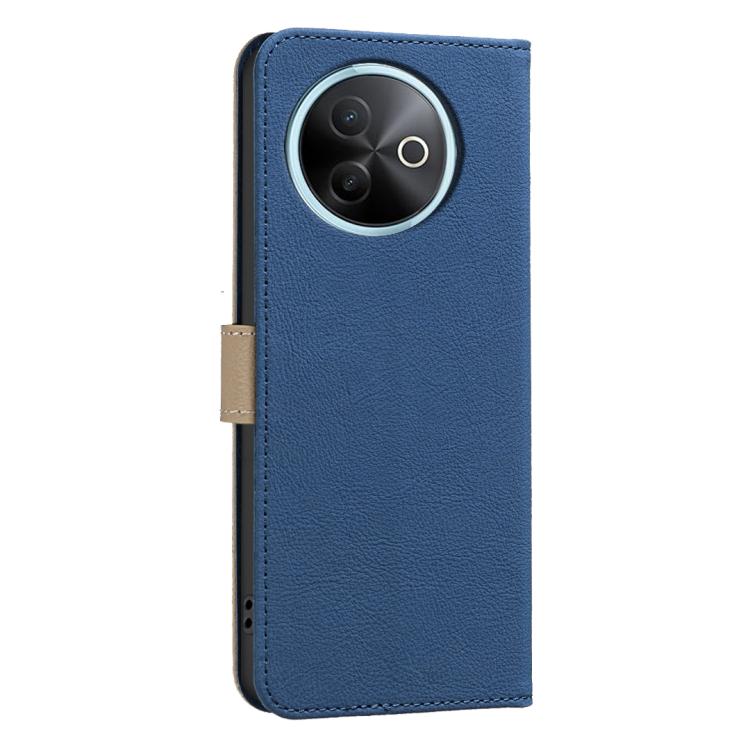 For vivo Y39 5G Splicing Color Hollow Flower Pattern RFID Leather Phone Case