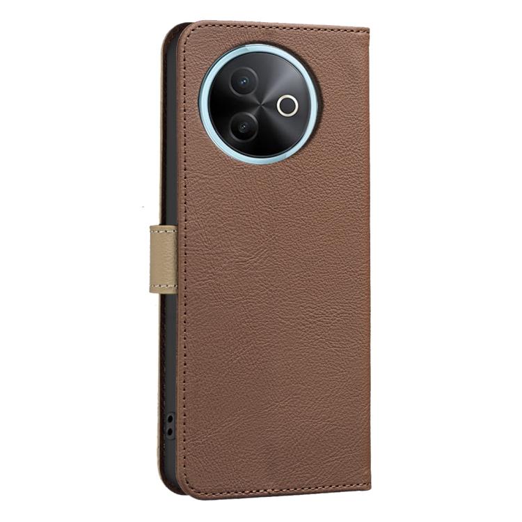 For vivo Y39 5G Splicing Color Hollow Flower Pattern RFID Leather Phone Case