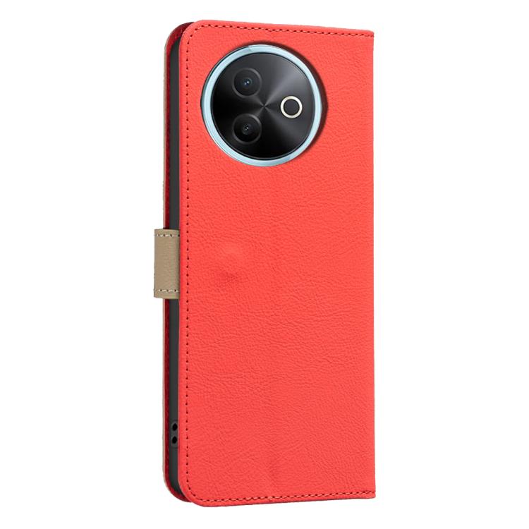 For vivo Y39 5G Splicing Color Hollow Flower Pattern RFID Leather Phone Case