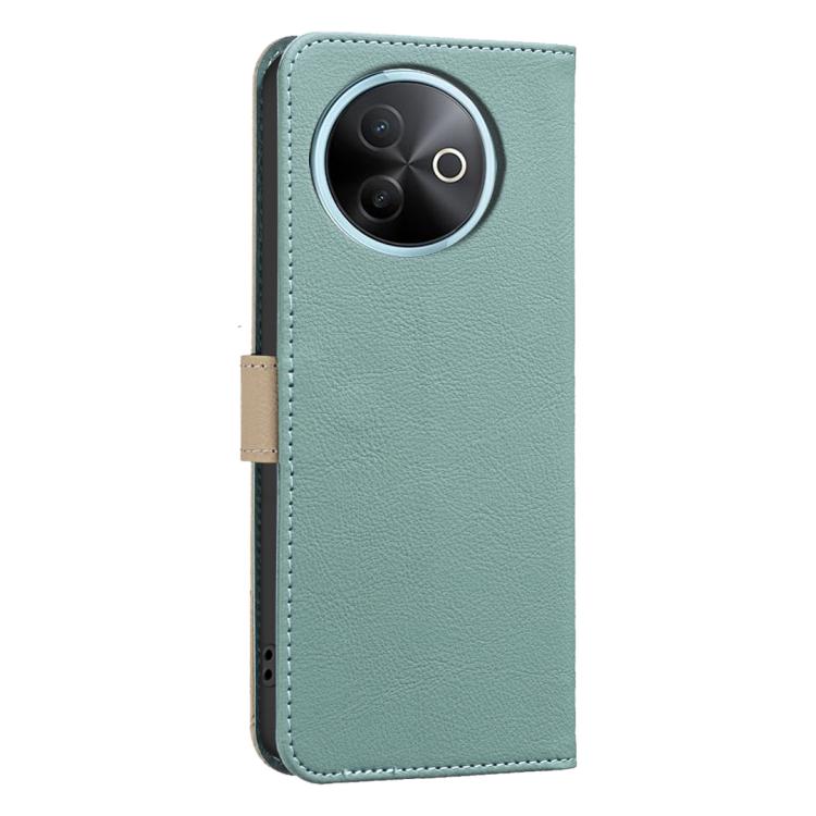 For vivo Y39 5G Splicing Color Hollow Flower Pattern RFID Leather Phone Case