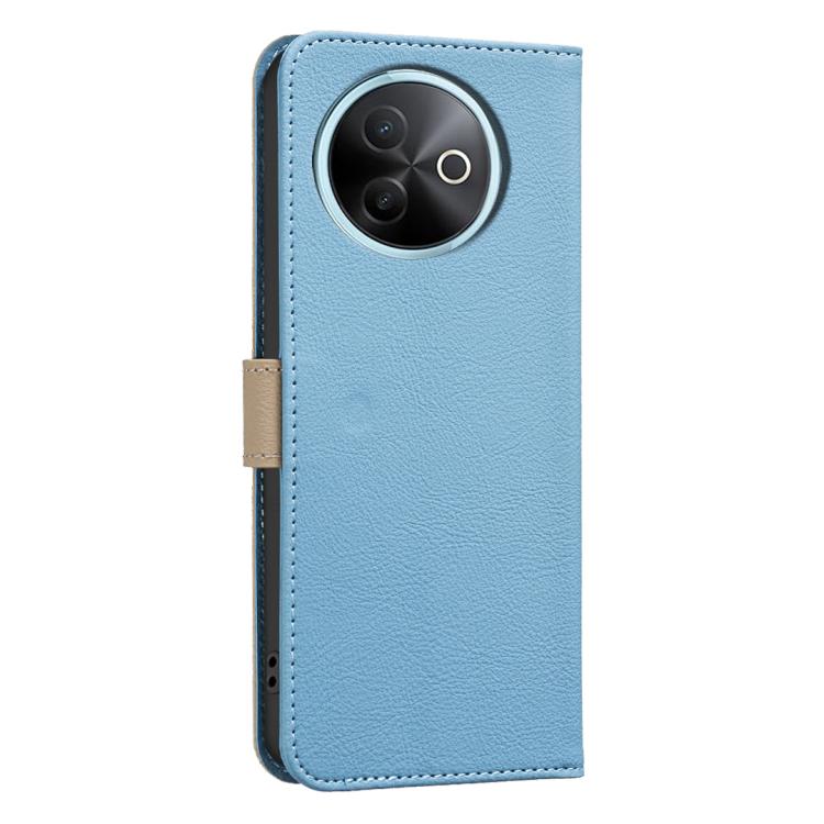 For vivo Y39 5G Splicing Color Hollow Flower Pattern RFID Leather Phone Case