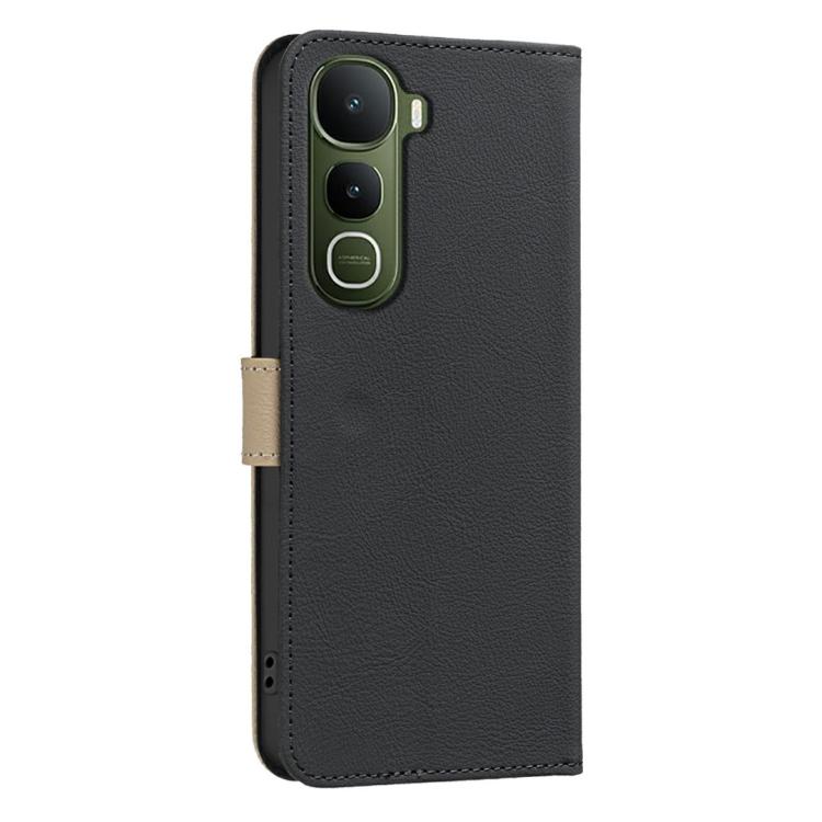 For vivo Y400 5G Global Splicing Color Hollow Flower Pattern RFID Leather Phone Case