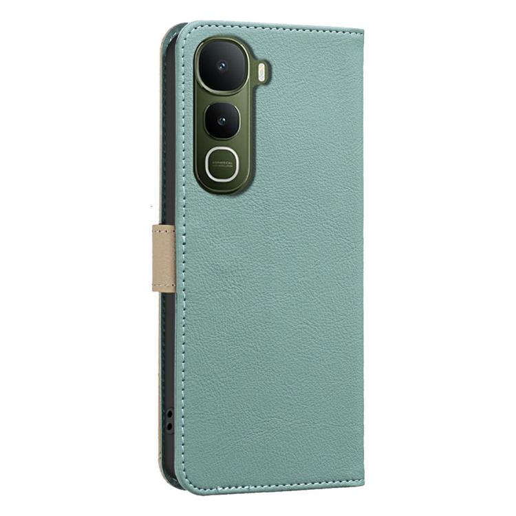 For vivo Y400 5G Global Splicing Color Hollow Flower Pattern RFID Leather Phone Case