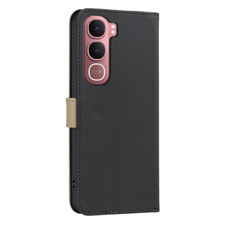 For vivo Y31 5G 2025 Splicing Color Hollow Flower Pattern RFID Leather Phone Case
