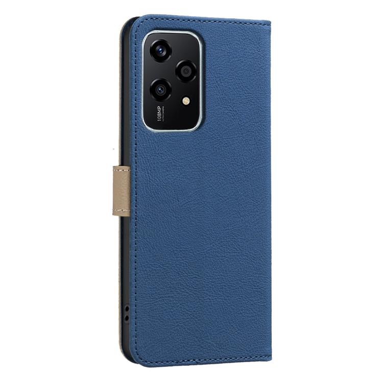 For Honor 200 Lite Splicing Color Hollow Flower Pattern RFID Leather Phone Case
