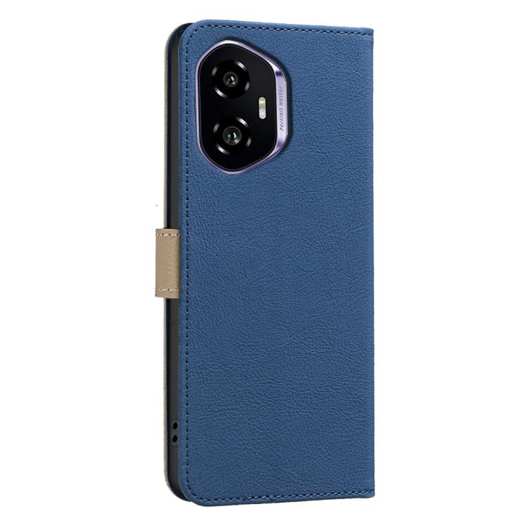 For Honor 300 Splicing Color Hollow Flower Pattern RFID Leather Phone Case