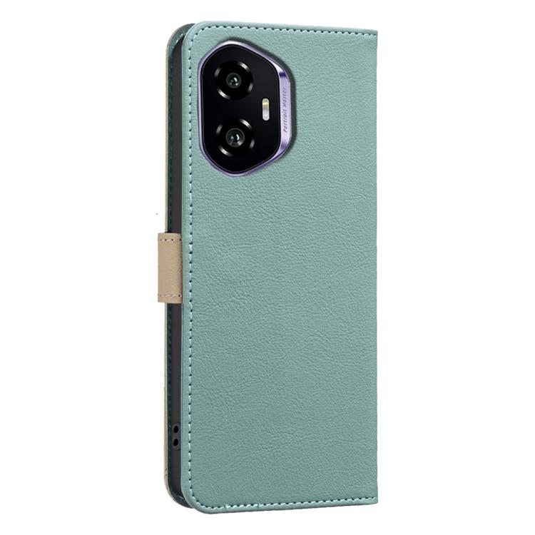 For Honor 300 Splicing Color Hollow Flower Pattern RFID Leather Phone Case