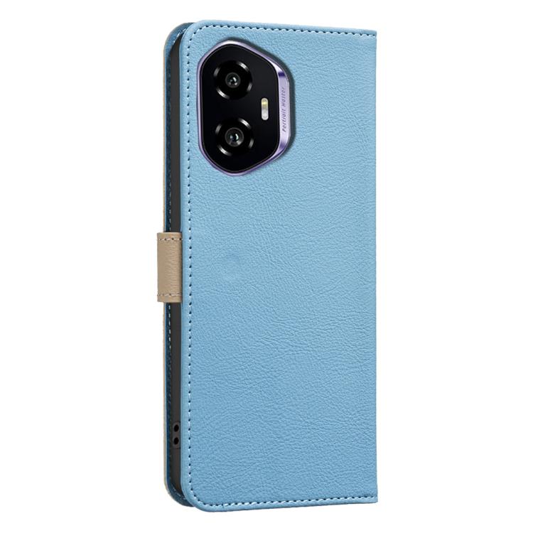 For Honor 300 Splicing Color Hollow Flower Pattern RFID Leather Phone Case