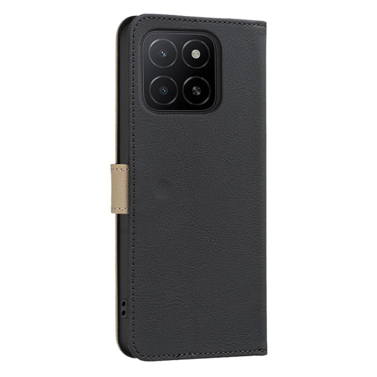 For Honor X5B Splicing Color Hollow Flower Pattern RFID Leather Phone Case