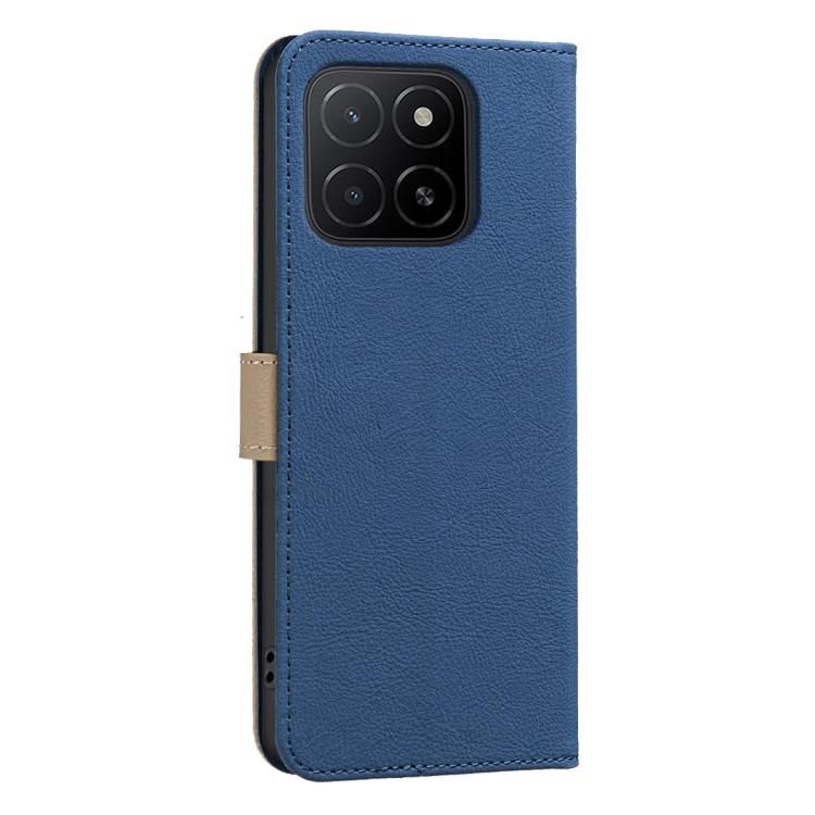 For Honor X5B Splicing Color Hollow Flower Pattern RFID Leather Phone Case