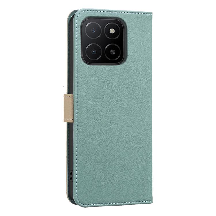 For Honor X5B Splicing Color Hollow Flower Pattern RFID Leather Phone Case