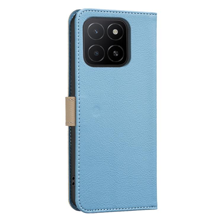 For Honor X5B Splicing Color Hollow Flower Pattern RFID Leather Phone Case