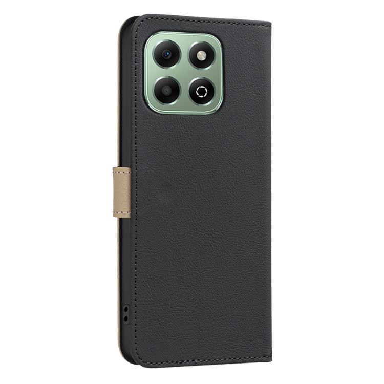 For Honor X6B Splicing Color Hollow Flower Pattern RFID Leather Phone Case