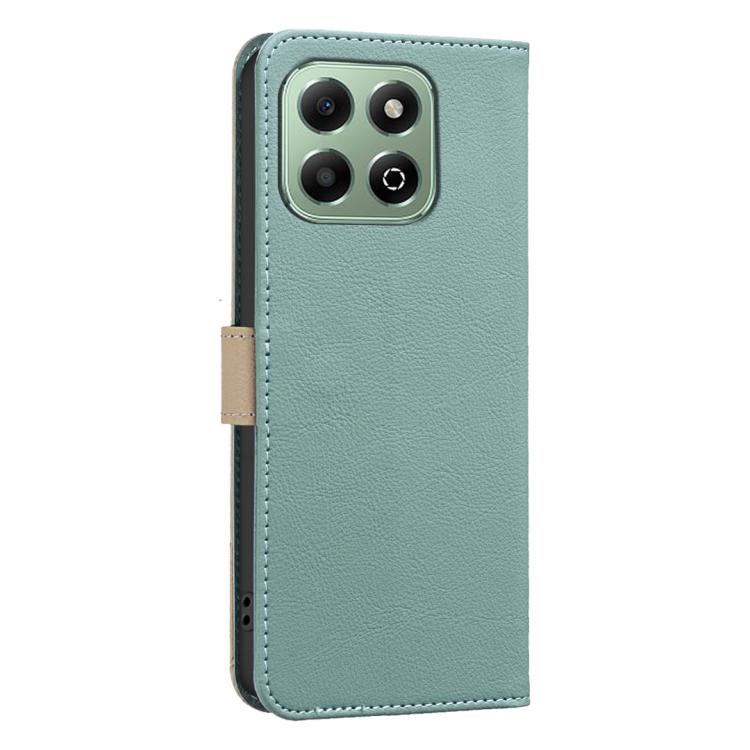 For Honor X6B Splicing Color Hollow Flower Pattern RFID Leather Phone Case