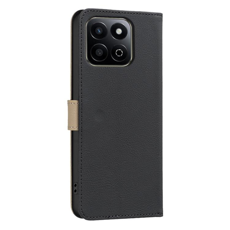 For Honor X7C / 200 Smart 5G Splicing Color Hollow Flower Pattern RFID Leather Phone Case