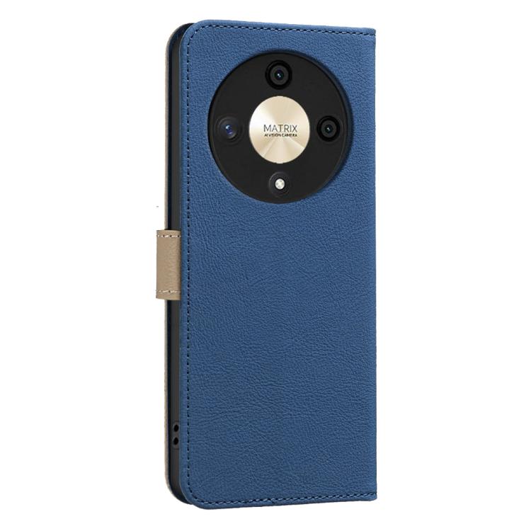 For Honor X9B / Magic6 Lite Splicing Color Hollow Flower Pattern RFID Leather Phone Case