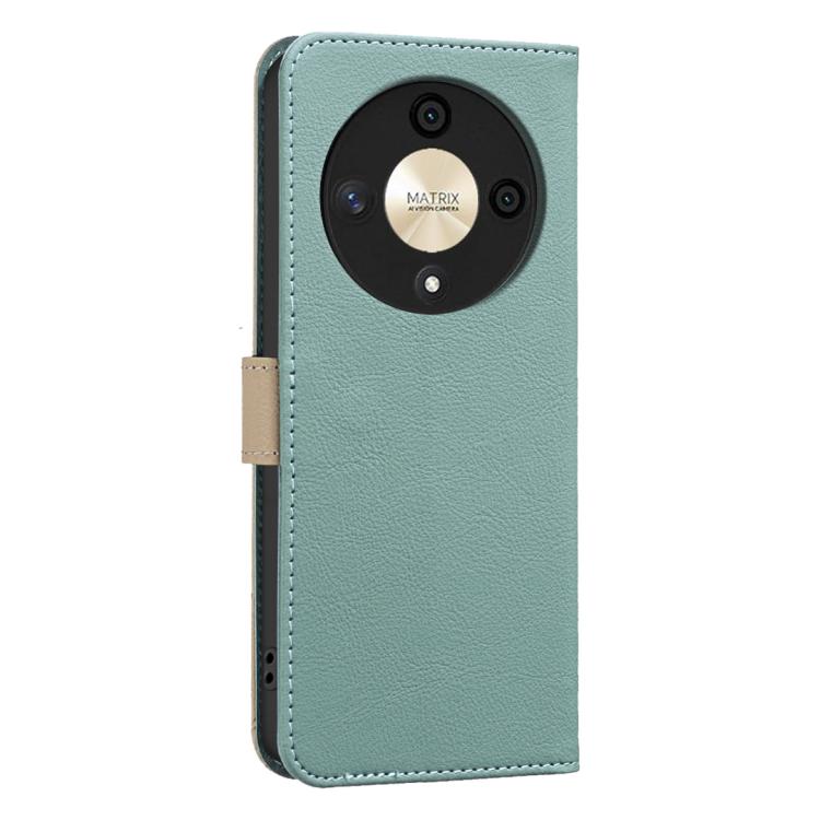 For Honor X9B / Magic6 Lite Splicing Color Hollow Flower Pattern RFID Leather Phone Case
