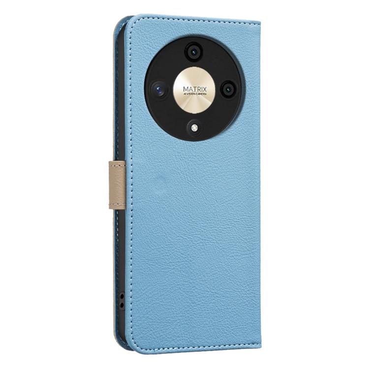 For Honor X9B / Magic6 Lite Splicing Color Hollow Flower Pattern RFID Leather Phone Case