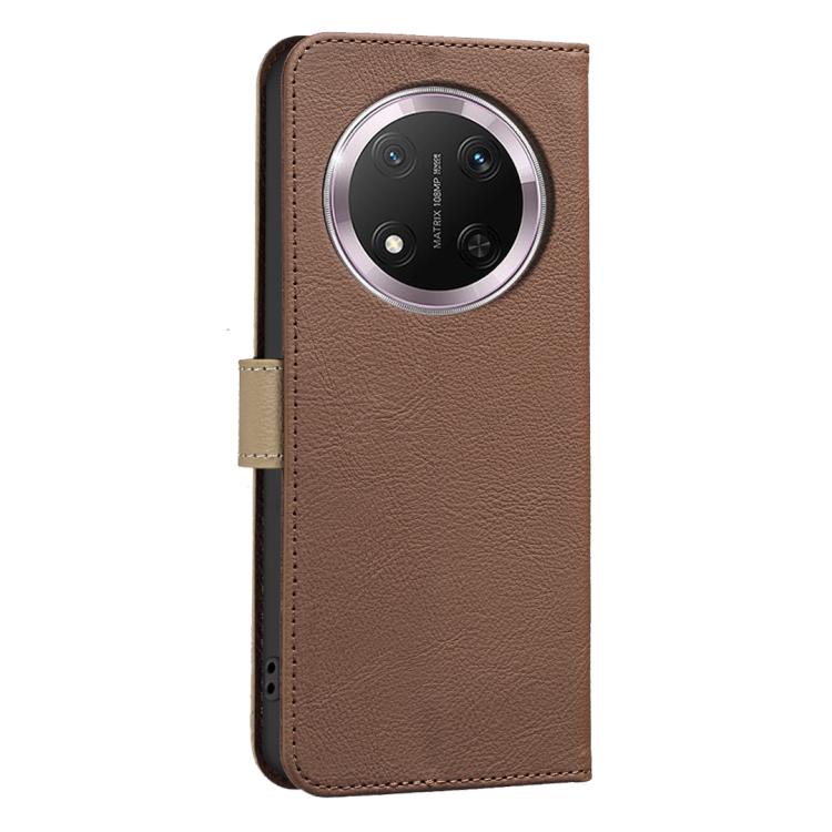 For Honor X9C / Magic7 Lite Splicing Color Hollow Flower Pattern RFID Leather Phone Case
