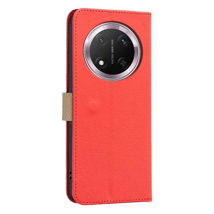 For Honor X9C / Magic7 Lite Splicing Color Hollow Flower Pattern RFID Leather Phone Case