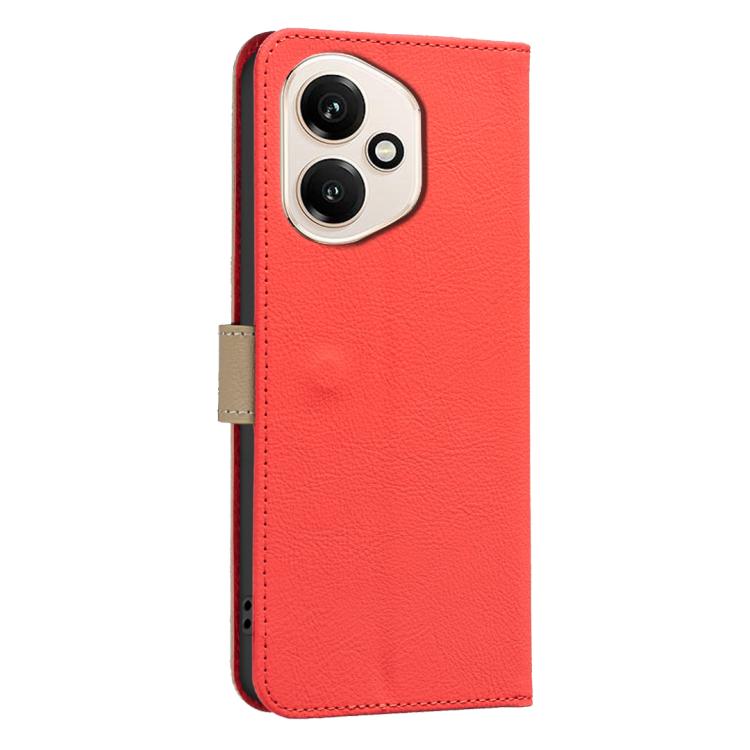 For Honor 400 Global 156.5mm Splicing Color Hollow Flower Pattern RFID Leather Phone Case