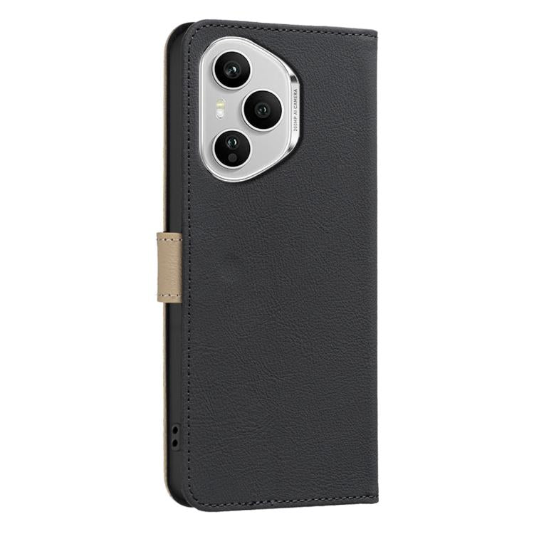 For Honor 400 Pro Global 160.8mm Splicing Color Hollow Flower Pattern RFID Leather Phone Case