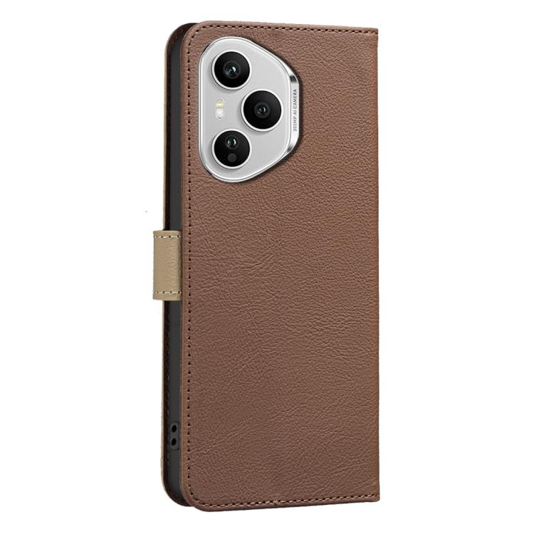 For Honor 400 Pro Global 160.8mm Splicing Color Hollow Flower Pattern RFID Leather Phone Case
