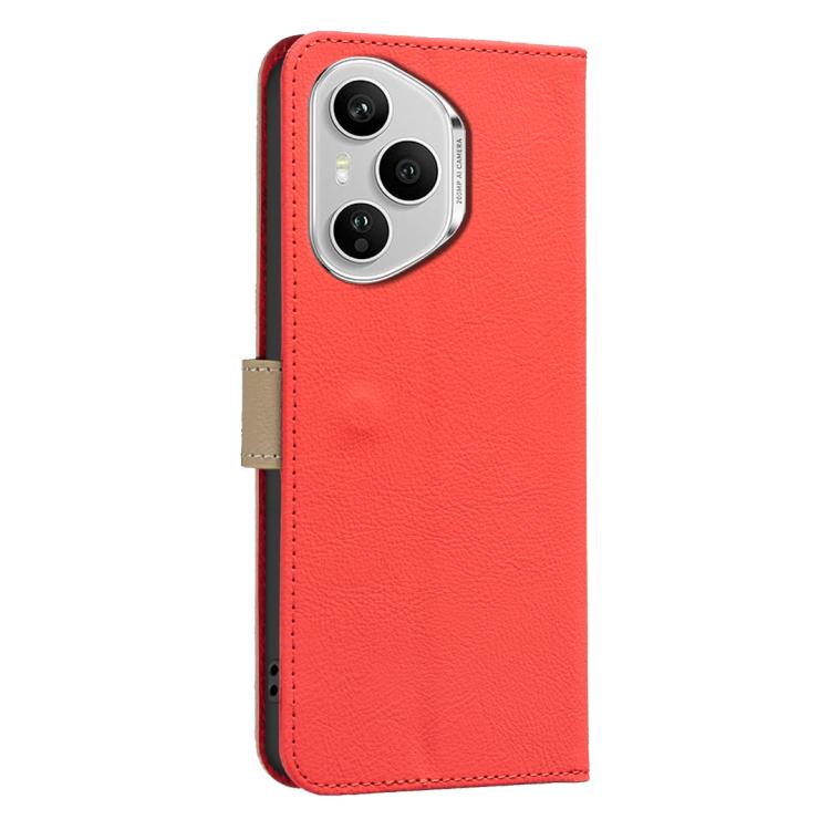 For Honor 400 Pro Global 160.8mm Splicing Color Hollow Flower Pattern RFID Leather Phone Case