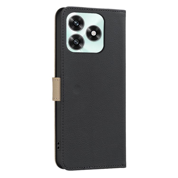For Honor X5c 4G / X5c Plus Splicing Color Hollow Flower Pattern RFID Leather Phone Case
