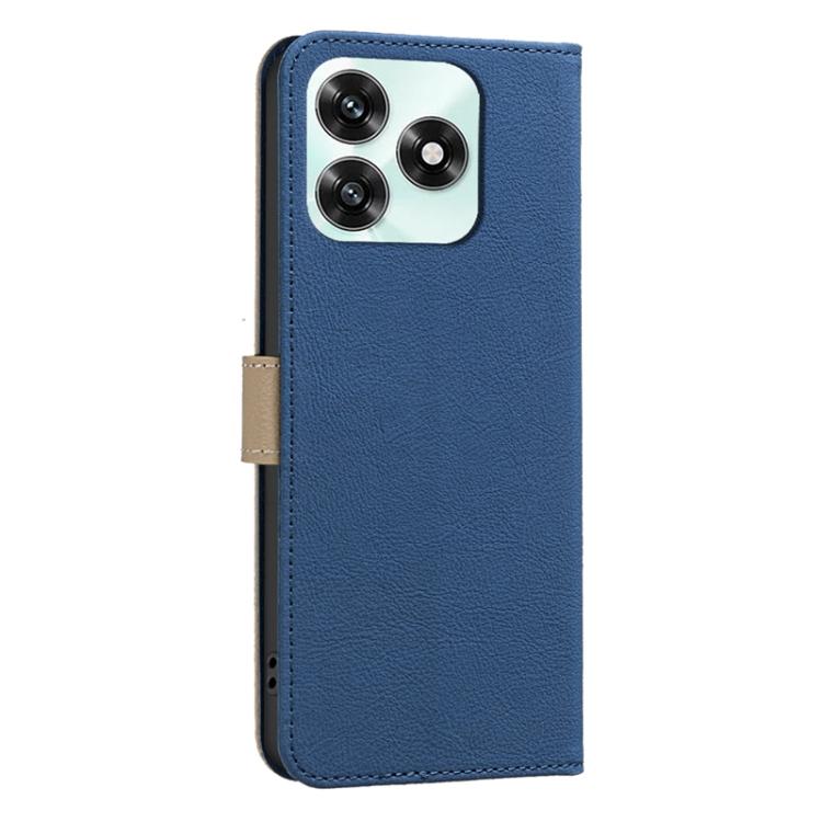 For Honor X5c 4G / X5c Plus Splicing Color Hollow Flower Pattern RFID Leather Phone Case
