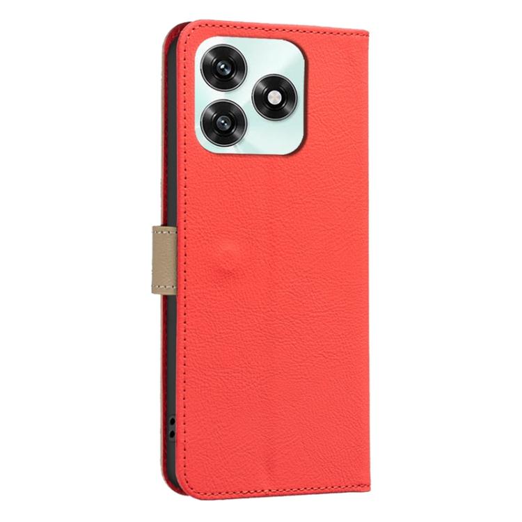 For Honor X5c 4G / X5c Plus Splicing Color Hollow Flower Pattern RFID Leather Phone Case