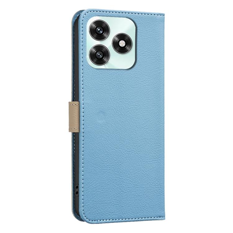 For Honor X5c 4G / X5c Plus Splicing Color Hollow Flower Pattern RFID Leather Phone Case