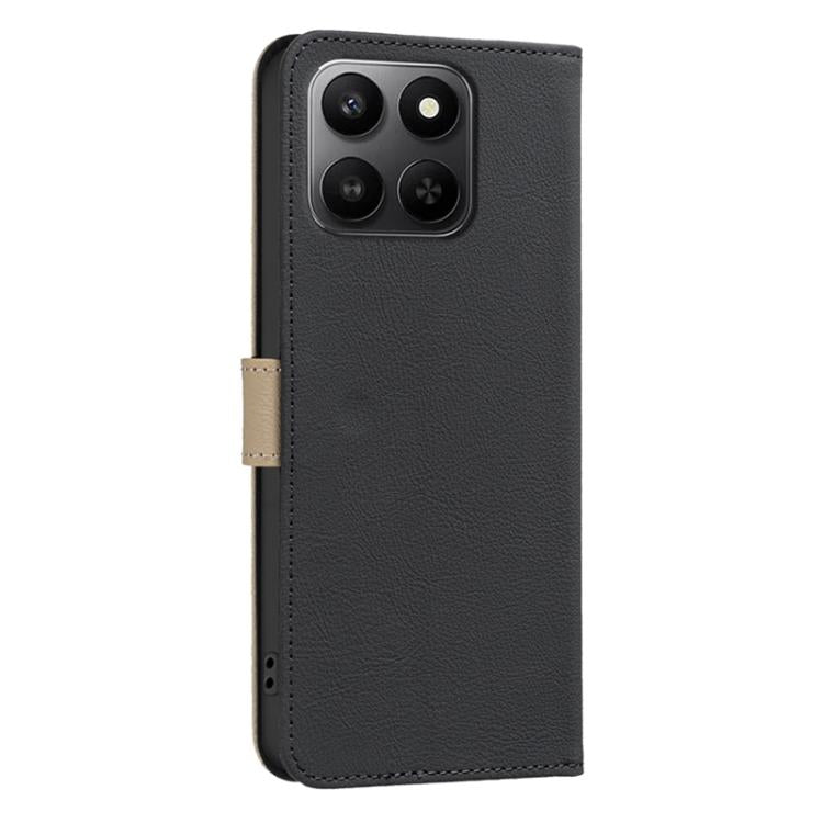 For Honor X7d 5G Splicing Color Hollow Flower Pattern RFID Leather Phone Case