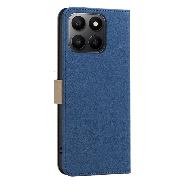 For Honor X7d 5G Splicing Color Hollow Flower Pattern RFID Leather Phone Case