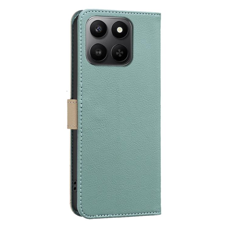 For Honor X7d 5G Splicing Color Hollow Flower Pattern RFID Leather Phone Case