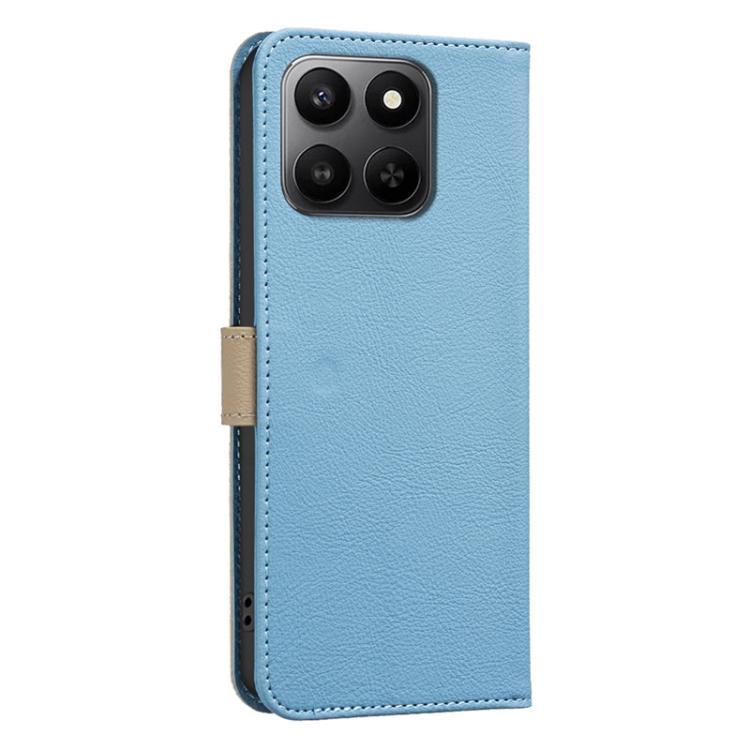 For Honor X7d 5G Splicing Color Hollow Flower Pattern RFID Leather Phone Case