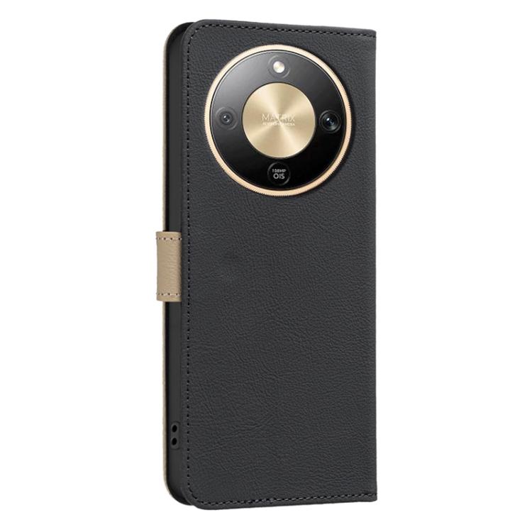 For Honor X9d 5G / X70 5G Splicing Color Hollow Flower Pattern RFID Leather Phone Case